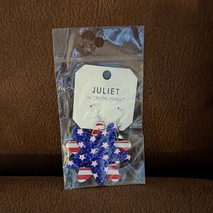 Red white and blue earrings